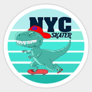 cool dinosaur skateboarding design - Gifts Sticker